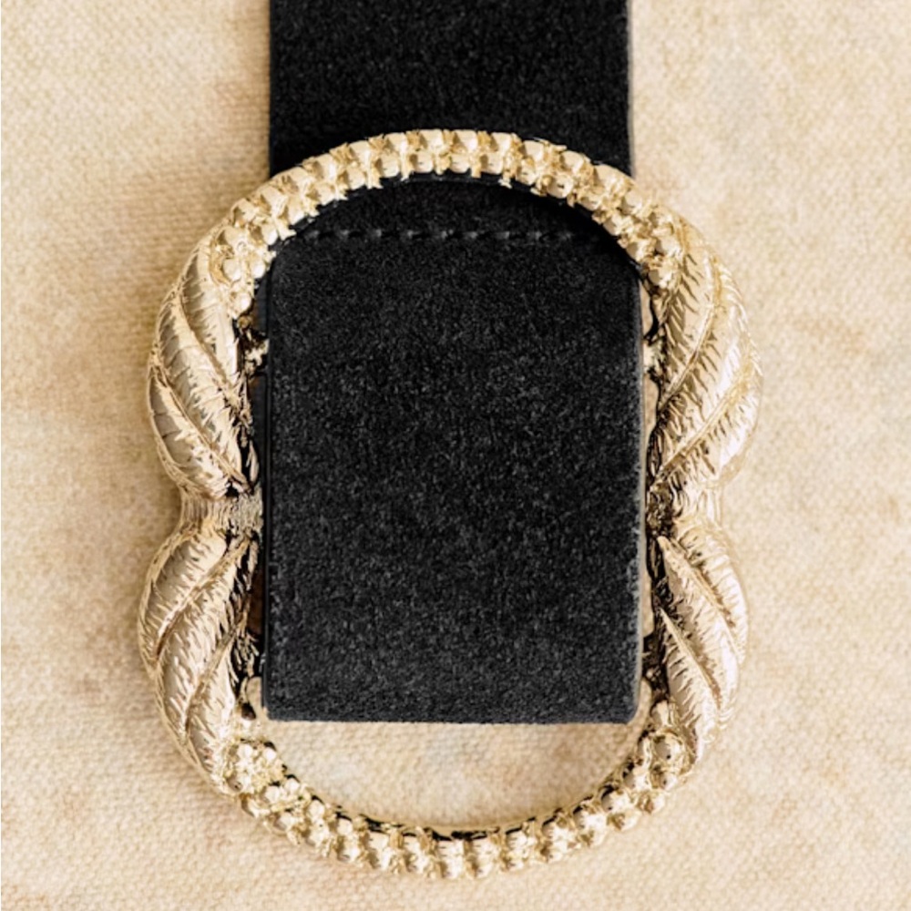 Sezane Artemis belt black suede size S/80